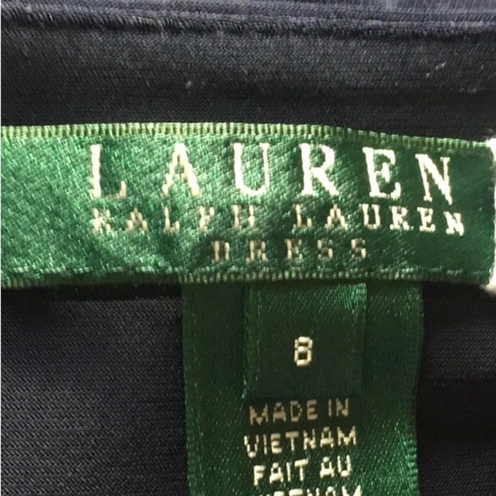 Lauren Ralph Lauren Navy Blue
and Cream Leopard Print Ruched Sheath Dress - Picture 7 of 8